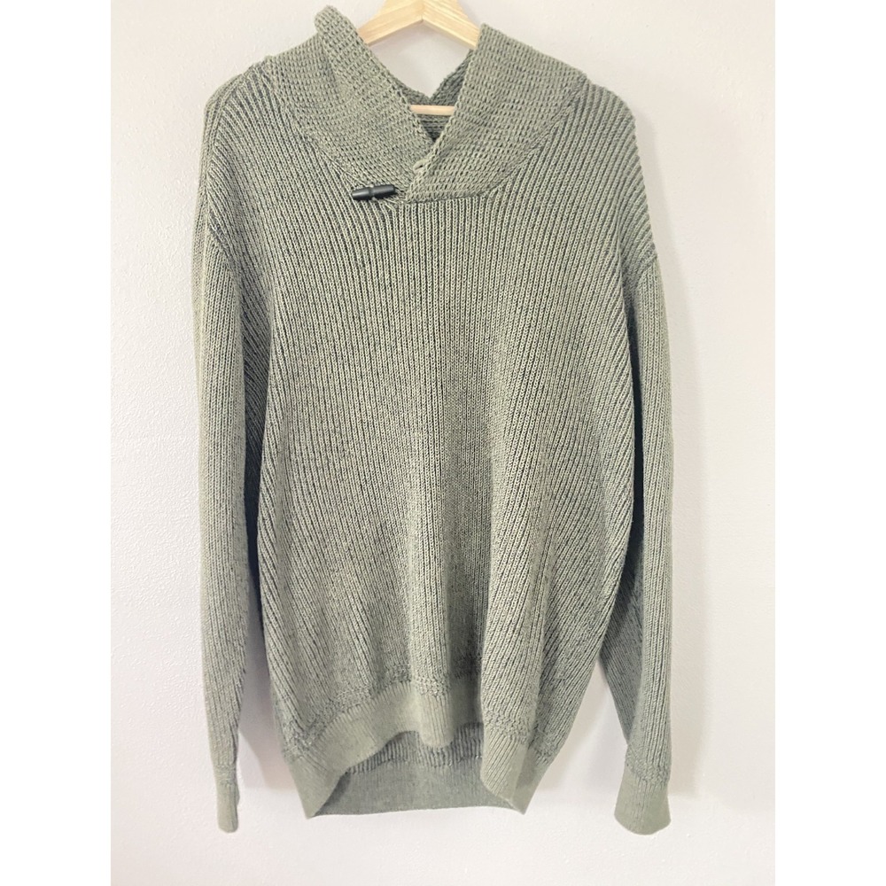 NEW Weatherproof Vintage Men's Green Knit Fisherman Toggle Sweater Size XXL